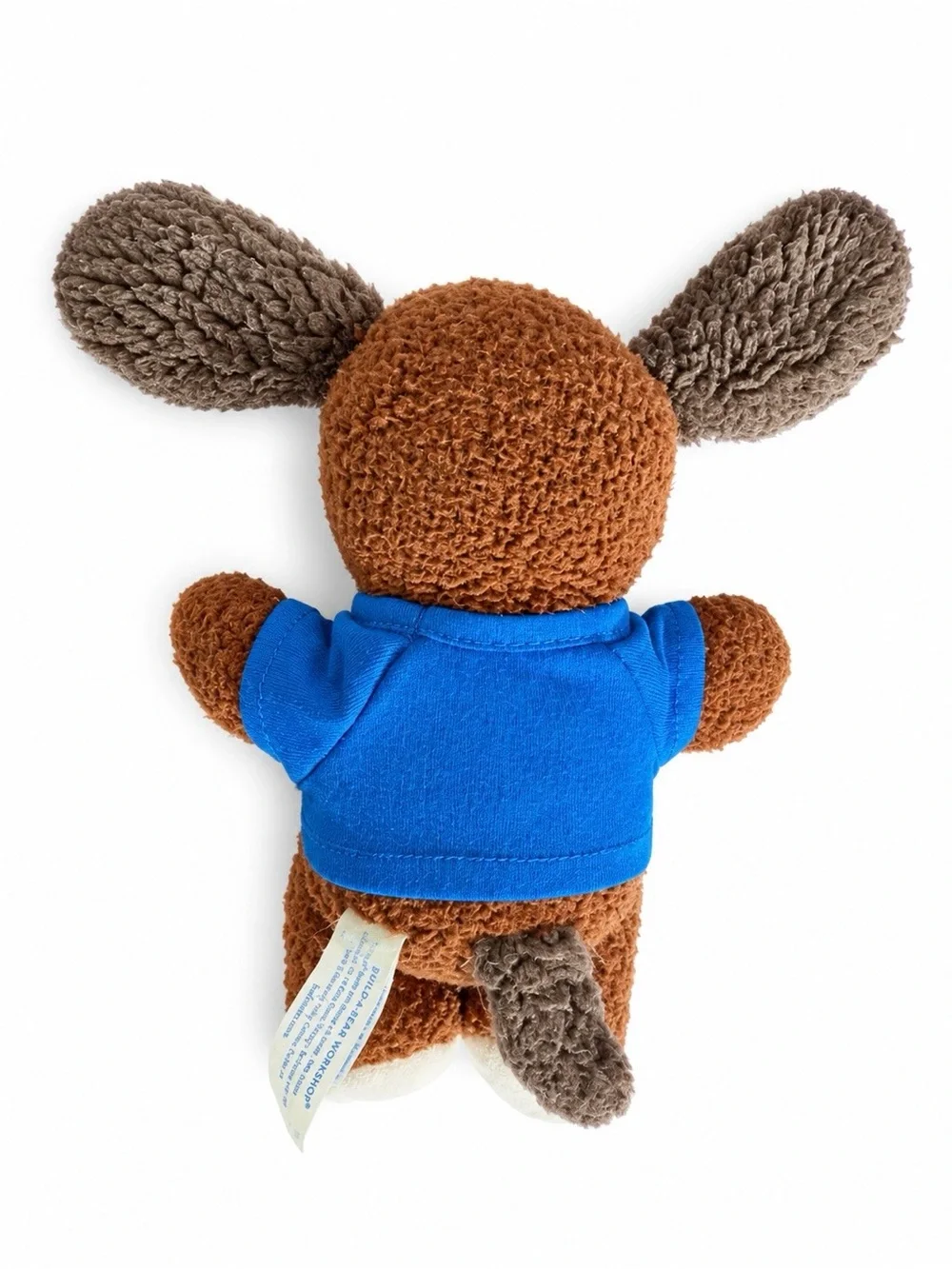 Build-A-Bear Workshop Mini But Mighty Dog Plush Brown & White w/ Blue Shirt 8”